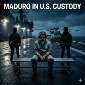 USS Iwo Jima image shows Maduro in US custody after shocking Venezuela strikes in 2026, as Trump confirms charges and deeper US involvement.