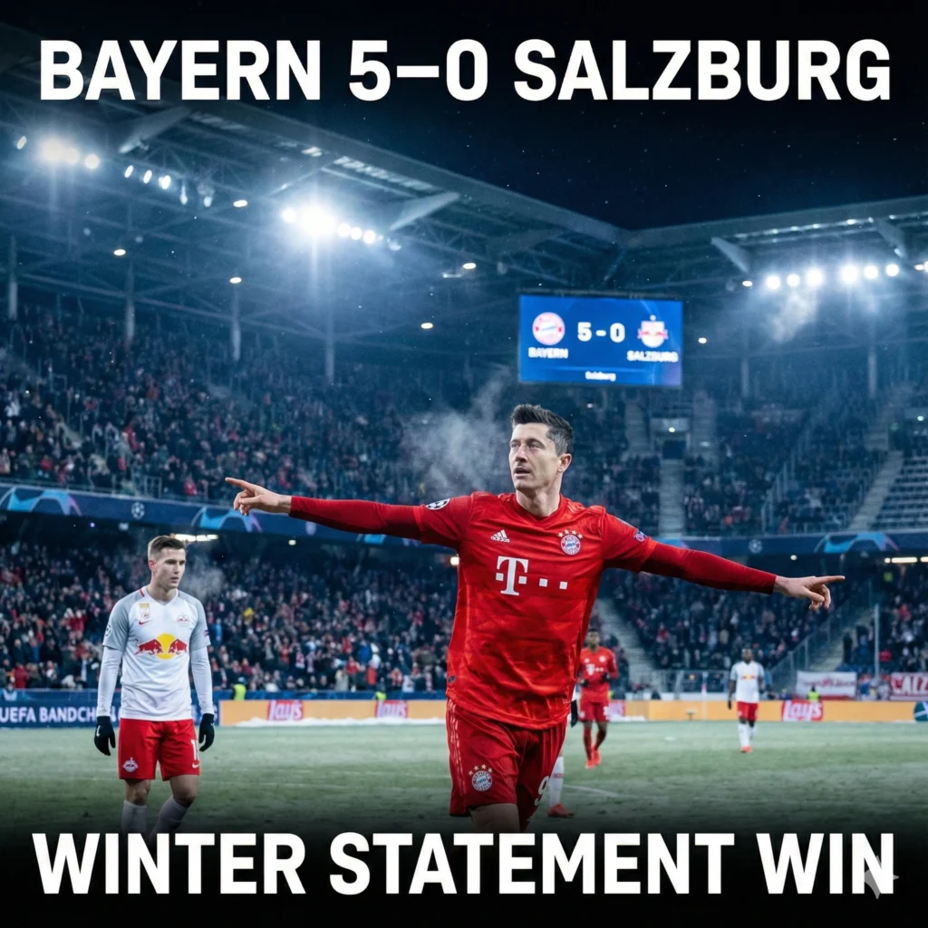 Bayern vs Salzburg ends 5–0! Kompany’s young talents shine as Bayern dominate in winter friendly, building momentum for Bundesliga 2026 title push.