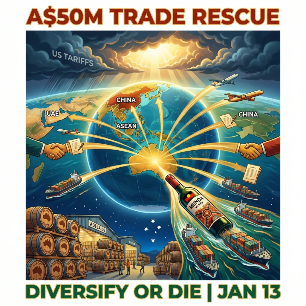 Australia launches $50M trade diversification plan to protect food and wine exports from US tariffs, boosting ASEAN and Middle East market access.