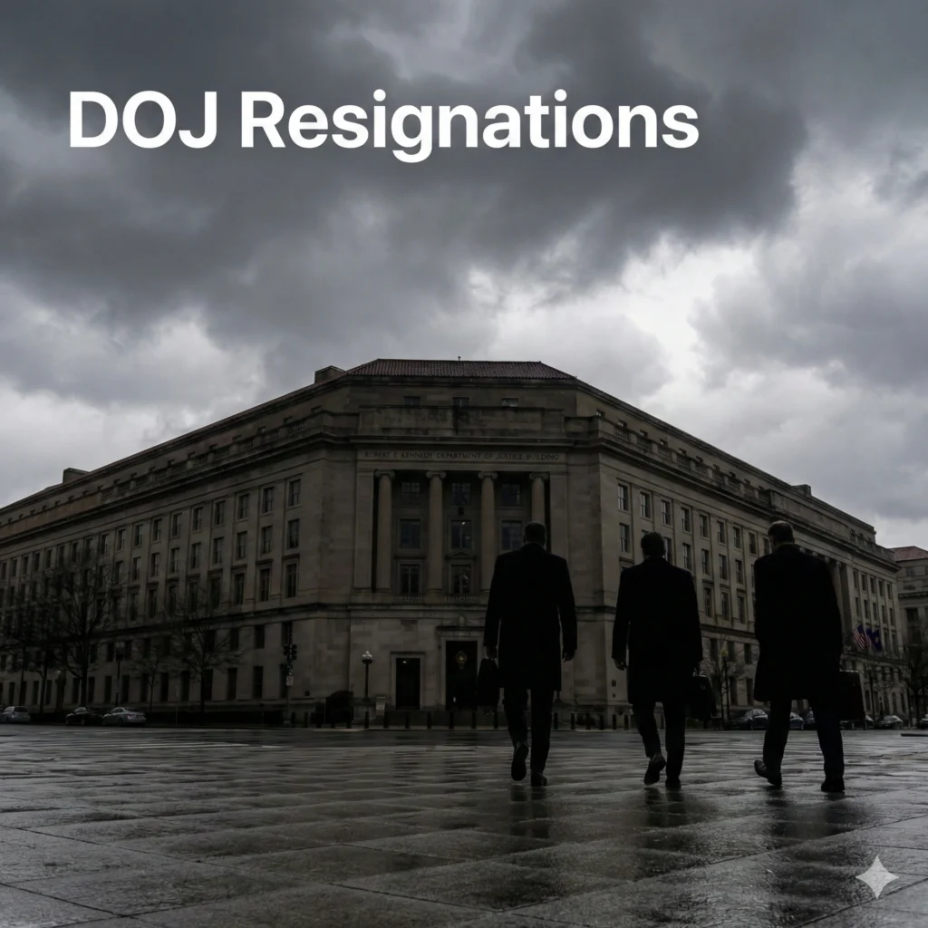 Multiple DOJ resignations occur after refusal to probe ICE killing of Renee Nicole Good, sparking civil rights and political interference concerns.