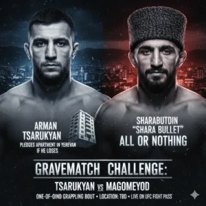 Arman Tsarukyan offers a Yerevan apartment if Shara Bullet defeats him in a grappling match set for December 30, 2025.