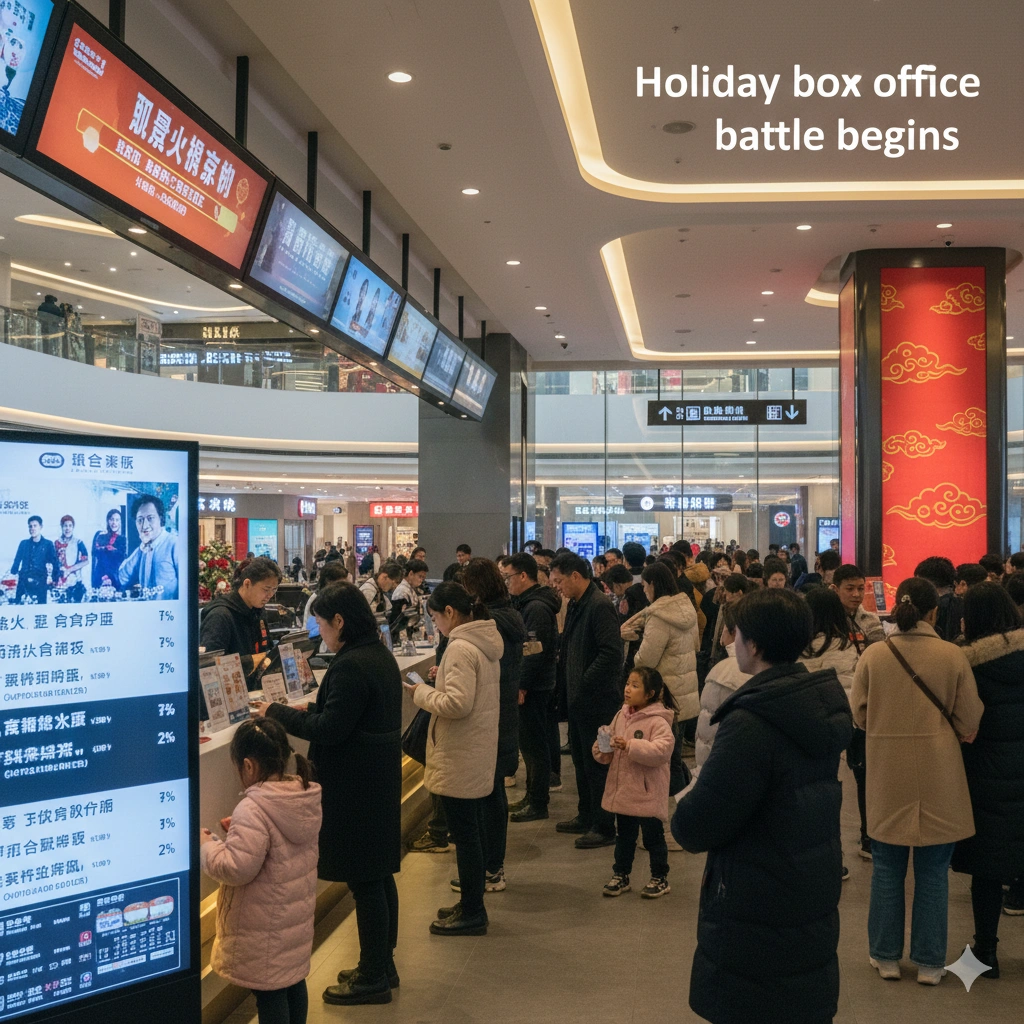 China Spring Festival box office heats up as four powerful films debut on Lunar New Year day, sparking fierce holiday competition.