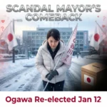 Maebashi mayor election sees Akira Ogawa win re-election despite scandal, defeating a governor-backed rival in 2026.