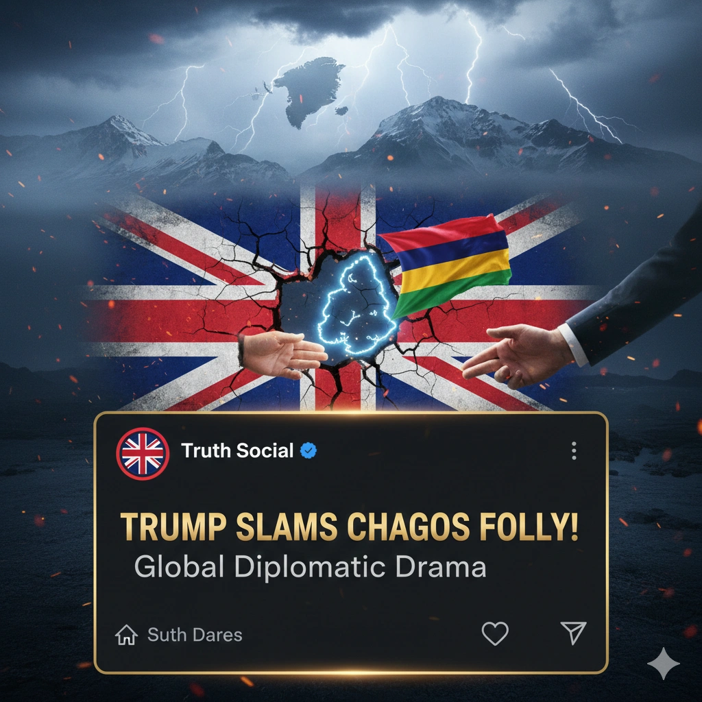 Trump Chagos Islands row deepens as Trump brands UK handover “great stupidity,” revives Greenland takeover rhetoric, and fuels transatlantic tensions.