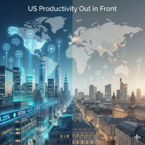 Economists predict US productivity lead 2026 will widen, fueled by AI, cheap energy, and capital markets, despite global risks and rising competition.