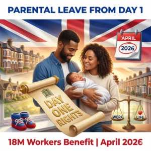 UK day-one parental leave reform gives 18M workers instant parental and sick pay rights from April 2026, transforming family and workplace security.