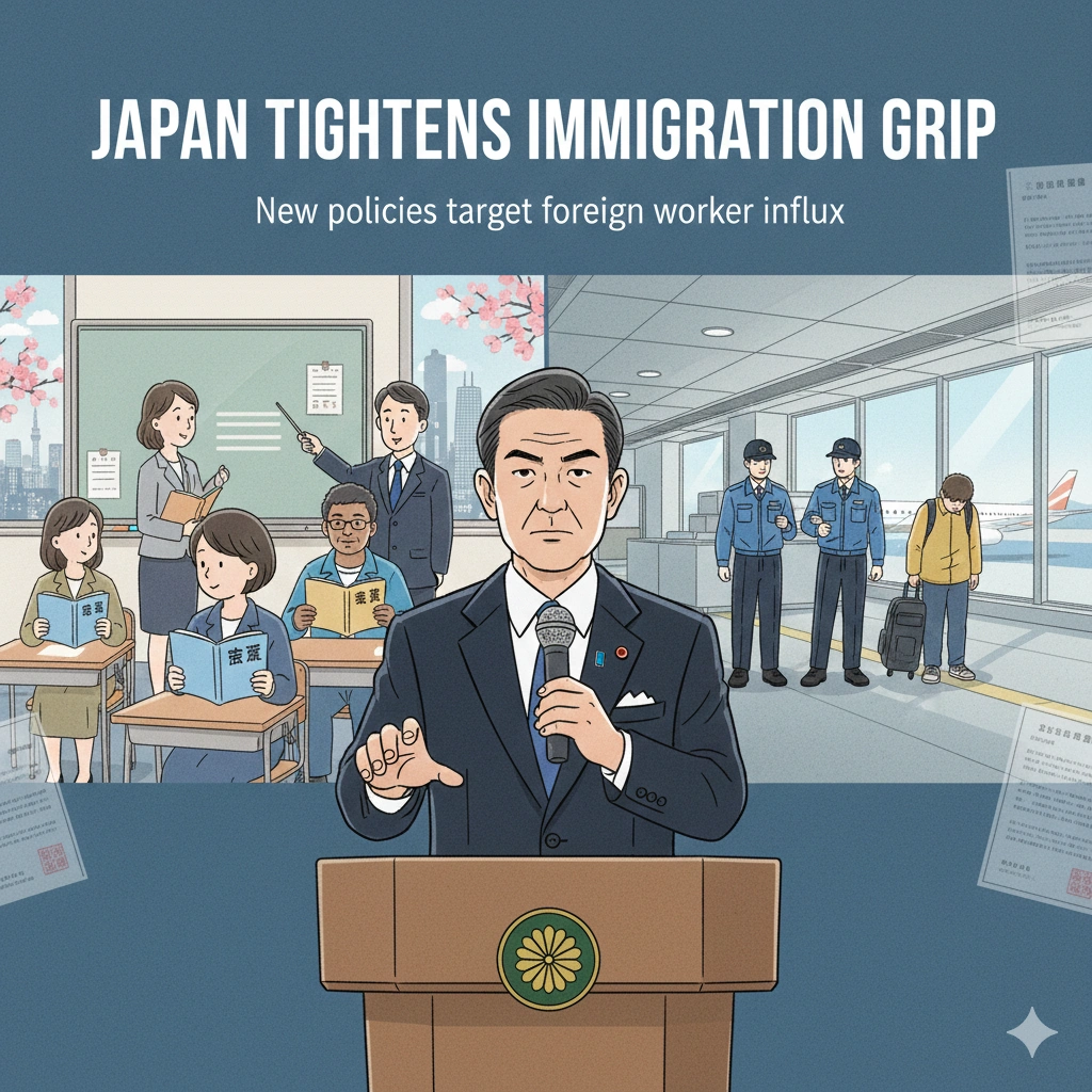 Japan cracks down on immigration with tougher naturalization rules, higher fees, and deportations as foreign residents hit 3.9 million.