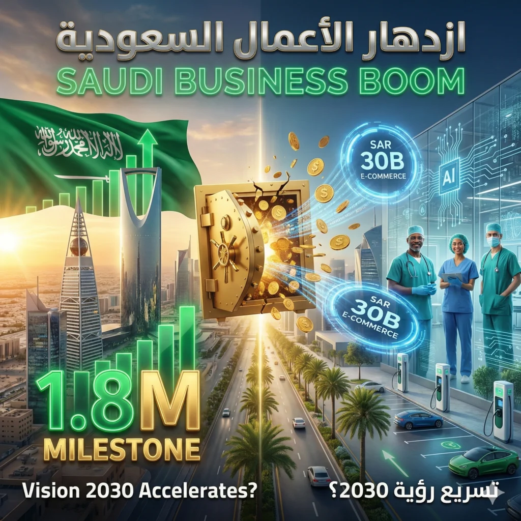 Saudi Arabia business growth surges with 123,000 new registrations and 560% healthcare foreign investment, boosting Vision 2030 reforms across sectors.