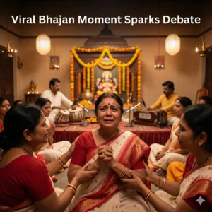 Sudha Chandran bhajan trance video goes viral as intense devotional moment divides internet opinion. Faith, privacy, and empathy debated.