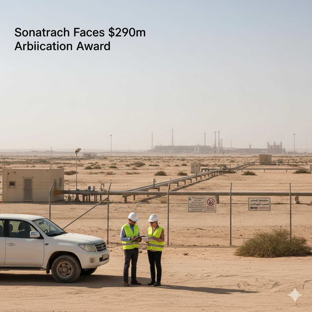 Sonatrach told to pay $290m after a major arbitration ruling with Sunny Hill Energy in 2026, raising foreign investment concerns.
