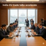 India–EU free trade deal gains momentum as leaders meet in New Delhi amid global uncertainty and growing economic cooperation.