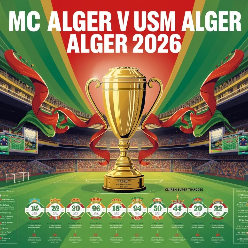 MC Alger vs USM Alger headlines the Algerian Super Cup 2026 on January 17. History, rivalry, and a 5th title chase collide.