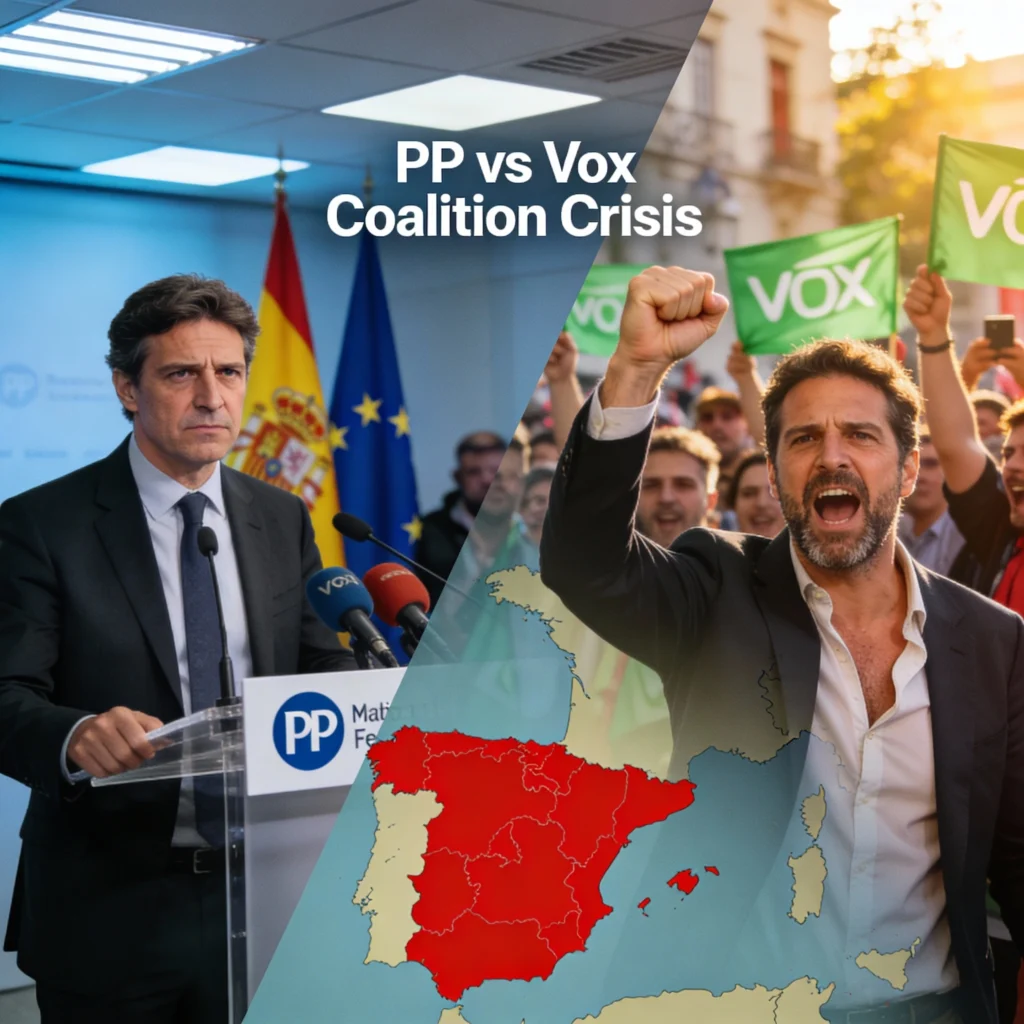 Spain's PP and Vox deadlock over Extremadura coalition demands ministries on migration, gender. Vox doubles vote threatens unity pre-2027 elections.