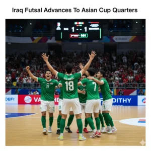 Iraq futsal Asian Cup 2026 earns quarterfinal berth after 1-1 draw with Indonesia. Team shows resilience and tactical strength on the continental stage.