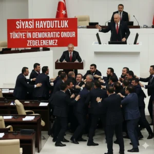 MHP leader Bahçeli blasts CHP for parliament brawl over Gürlek, calling it political banditry that shames Turkey's democracy and national dignity in Ankara.