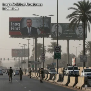 Baghdad’s “Iraq First” billboards reveal PM Sudani’s challenge as Iraq navigates U.S. pressure, Iran’s influence, and oil-driven economic risk.
