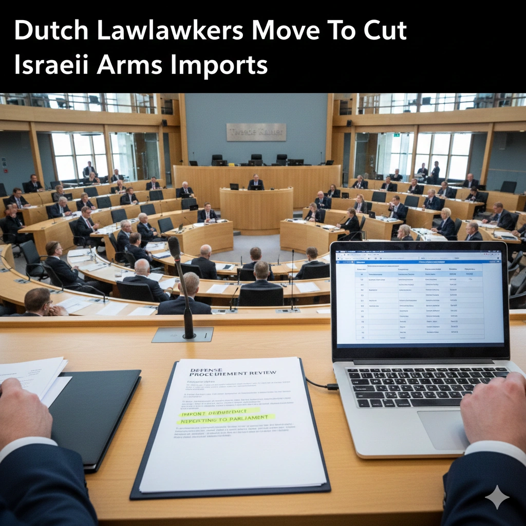 Dutch Parliament Israeli weapons purchases debate grows as lawmakers push to cut imports over war crimes concerns and boost European defense autonomy.