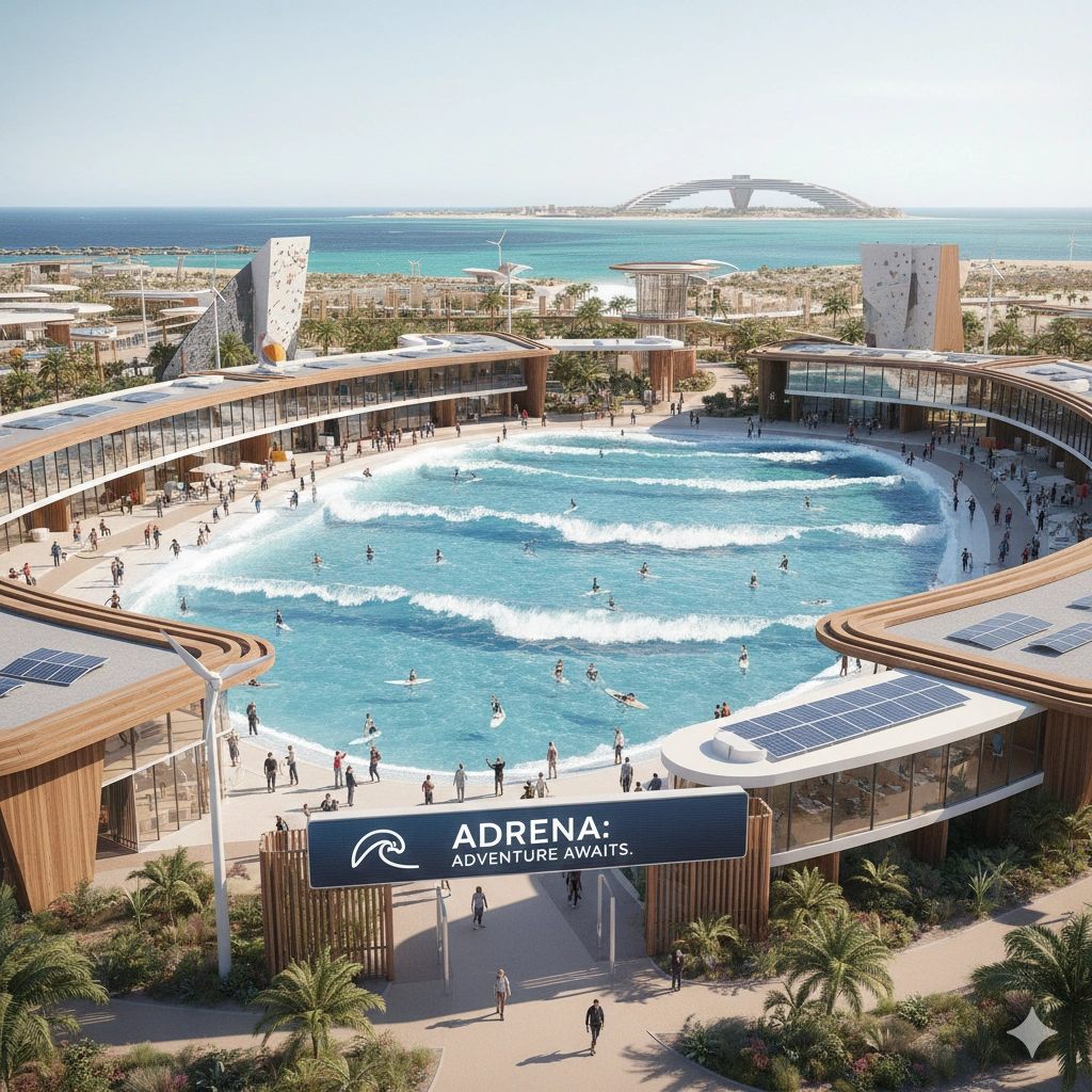 ADRENA adventure district opens March 1 with Saudi's largest surf pool and 20+ attractions. Discover the new hub for sustainable sports and family fun.