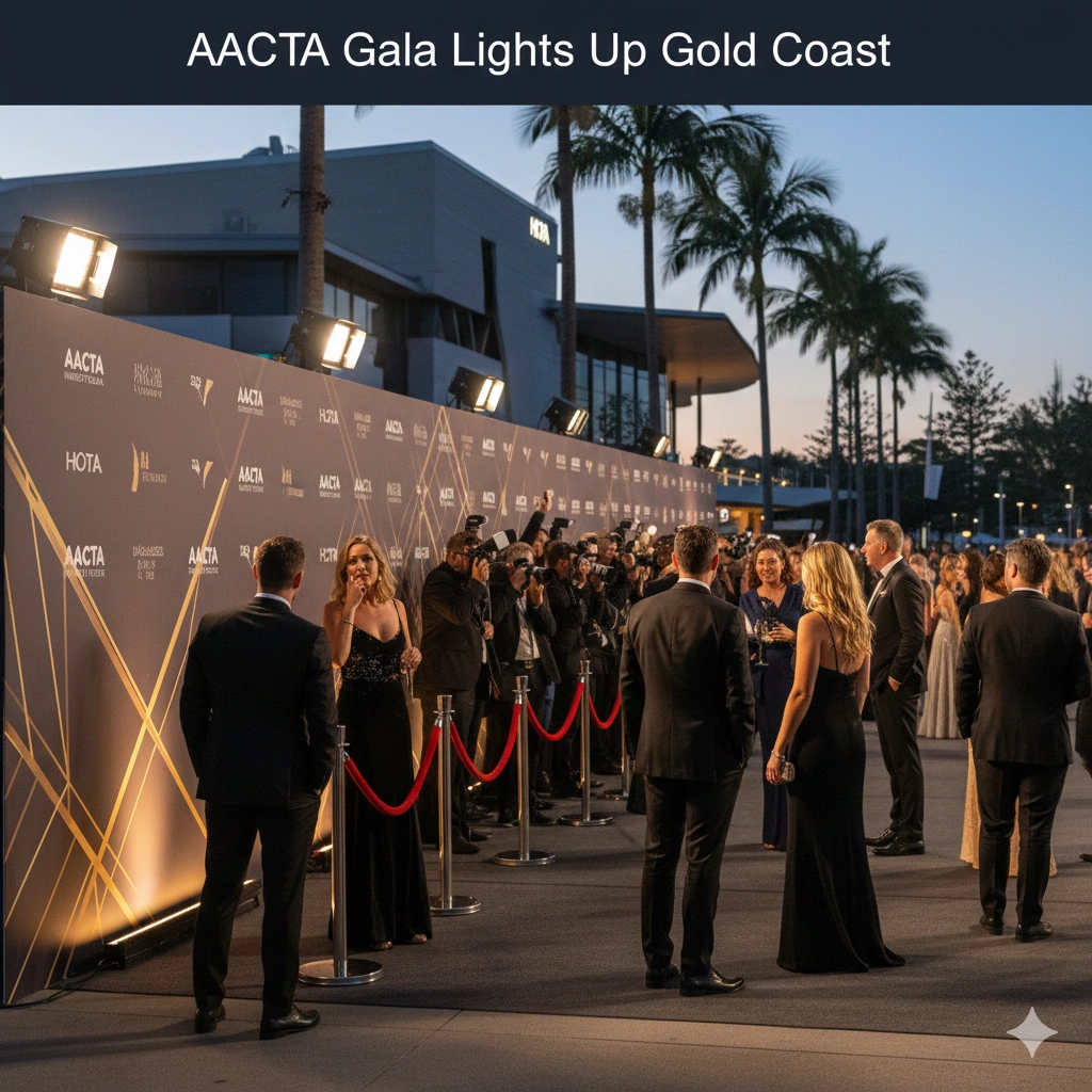 AACTA Awards Industry Gala gathers Australia’s top film and TV stars at HOTA Gold Coast, honoring behind-the-camera excellence and national screen talent.