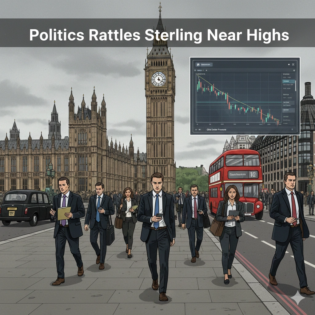 Pound sterling slips as GBP/EUR hits 1.16 before falling amid Starmer political turmoil and Mandelson row, driving sterling uncertainty in 2026.