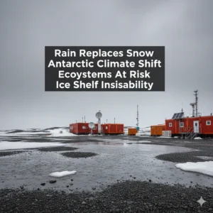 Antarctic landscape with climate change impact