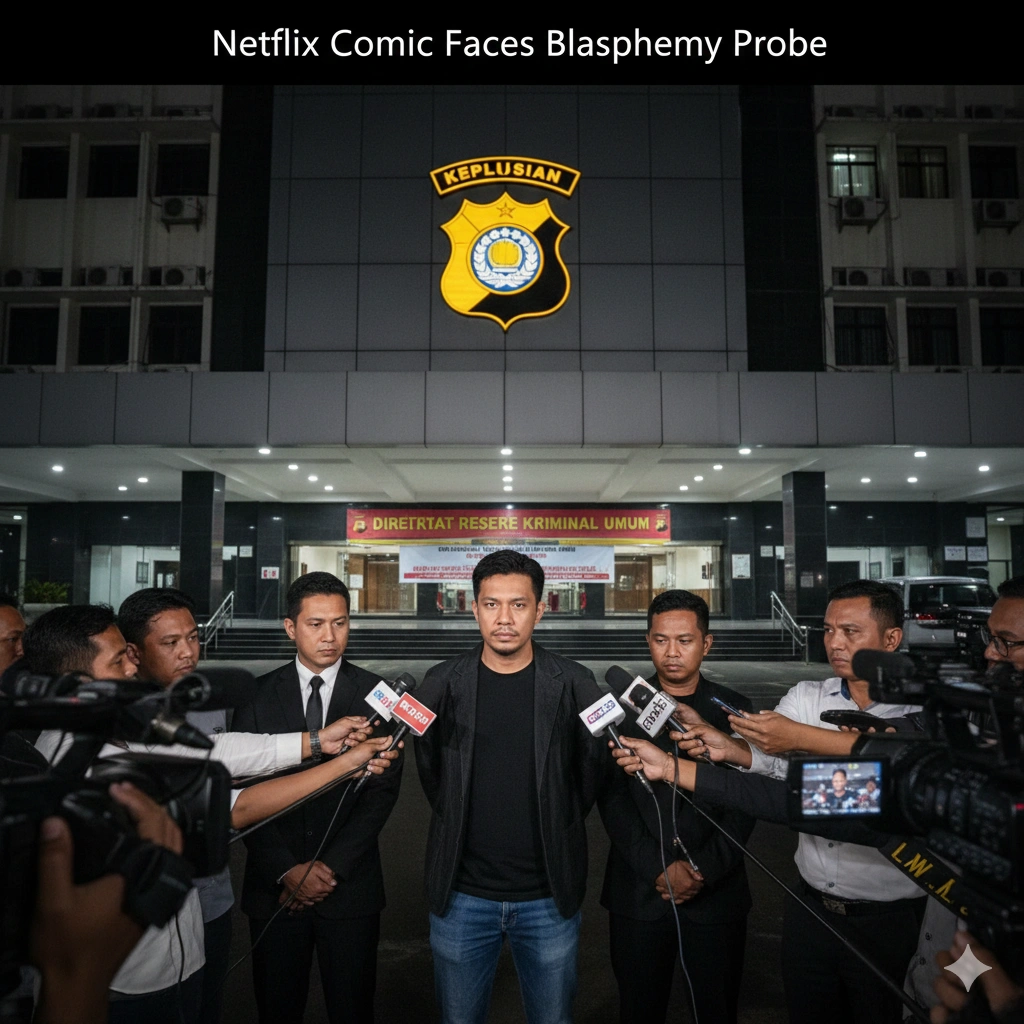 Pandji Pragiwaksono Netflix satire questioned by Jakarta police over alleged blasphemy, fueling debate on free expression in Indonesia.