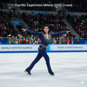 Donovan Carrillo Winter Olympics 2026 performance stuns fans with Elvis routine, season-best 219.06 score and emotional Olympic moment.