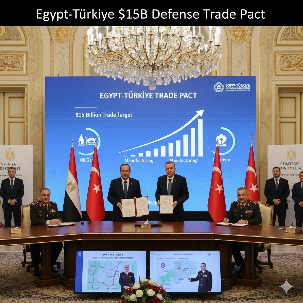 Egypt Türkiye defense pact signed in Cairo as leaders target $15B trade, boost military ties, and discuss Gaza, Sudan, Syria, and Iran tensions.