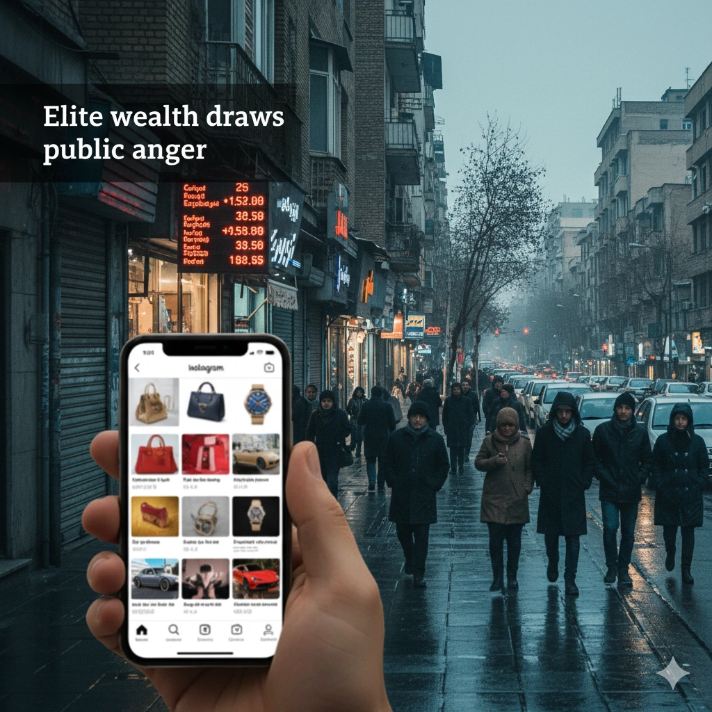 Iran aghazadeh backlash on Instagram grows as Iran protests intensify and an internet blackout deepens anger over elite privilege.