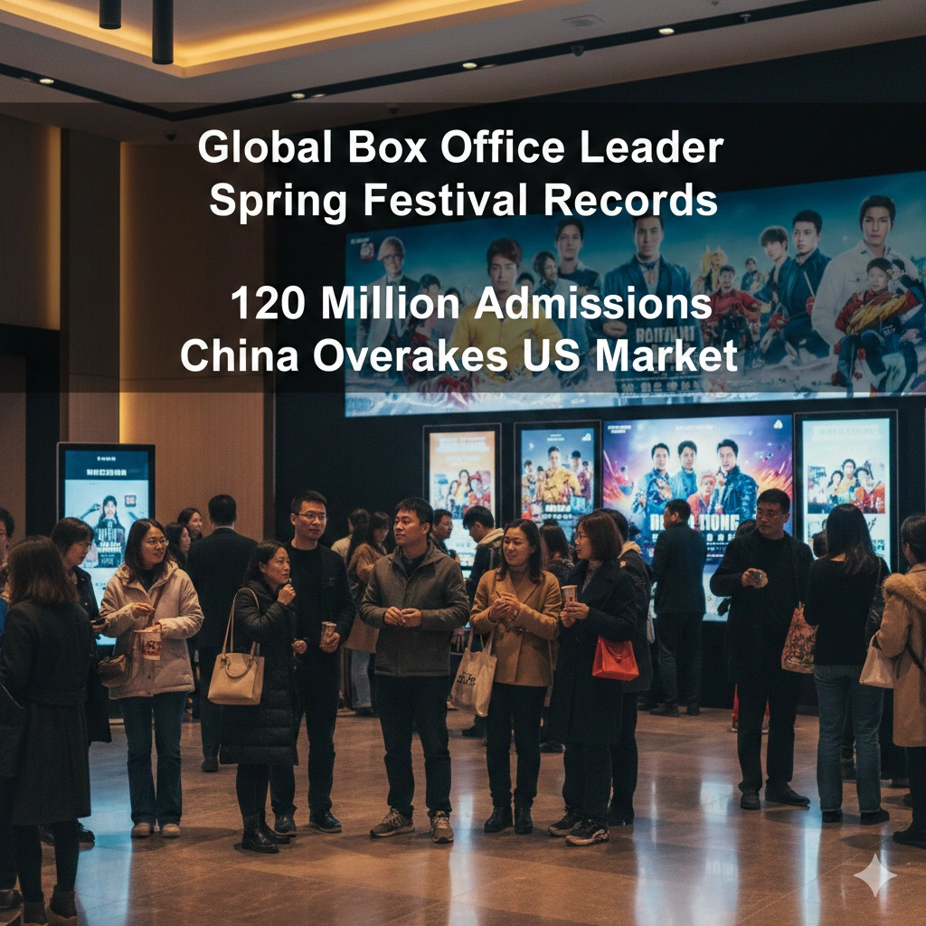 China Film Market surpasses North America with a record $1.2 billion revenue in 2026, driven by a historic Spring Festival box office and 120 million fans.