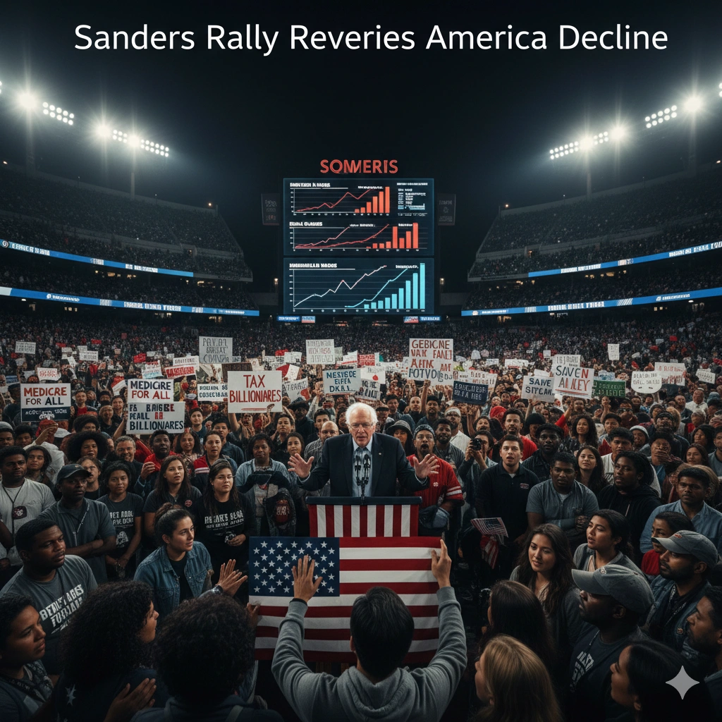 Bernie Sanders slams US decline under Trump, citing inequality, healthcare failures, and billionaire power while urging a bold progressive revival in 2026.