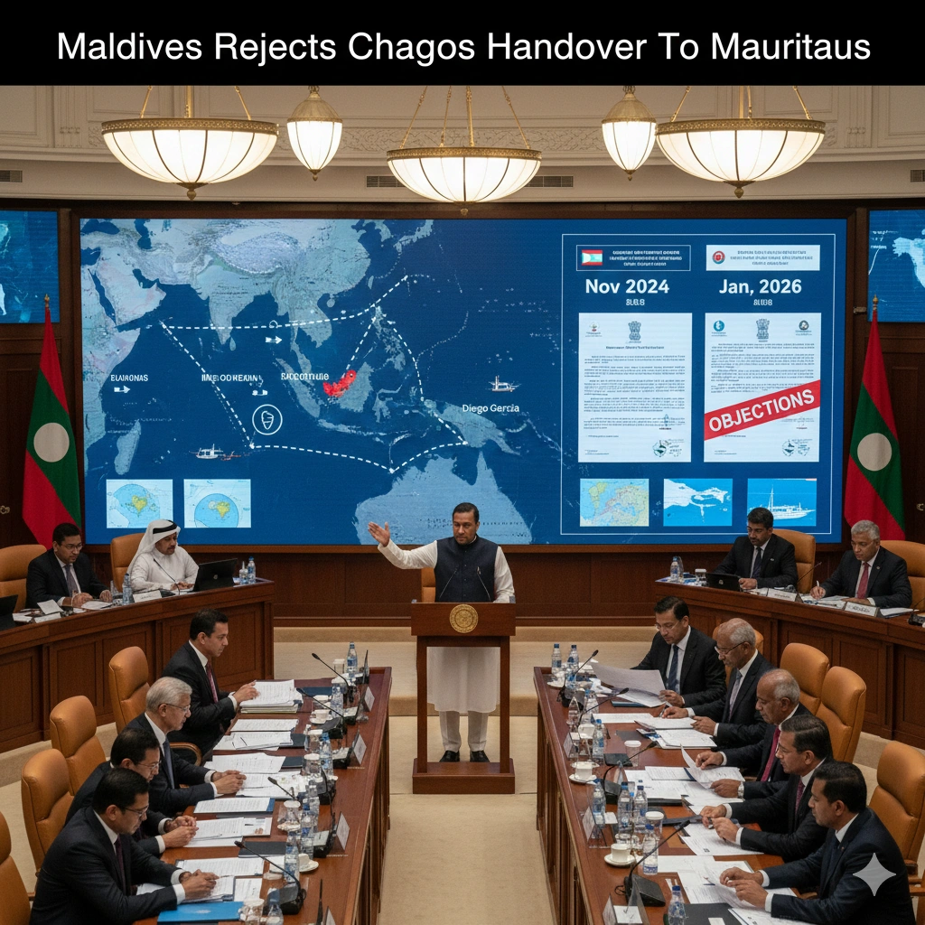 Maldives files objections to UK-Mauritius Chagos deal, revokes prior recognition, and launches legal action for EEZ recovery.
