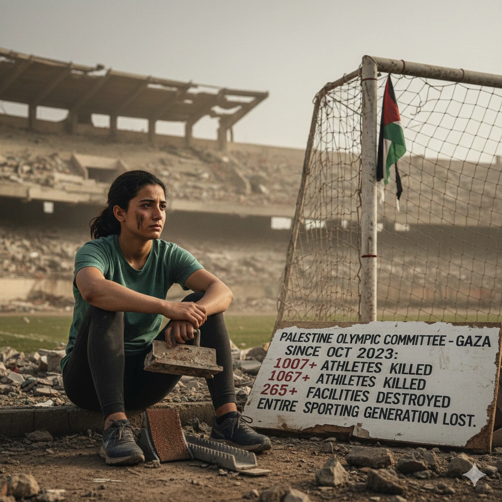 Gaza sports infrastructure shattered as 1,007 athletes die in the war. Over 265 facilities are destroyed, causing a crisis for Palestinian sports in 2026.