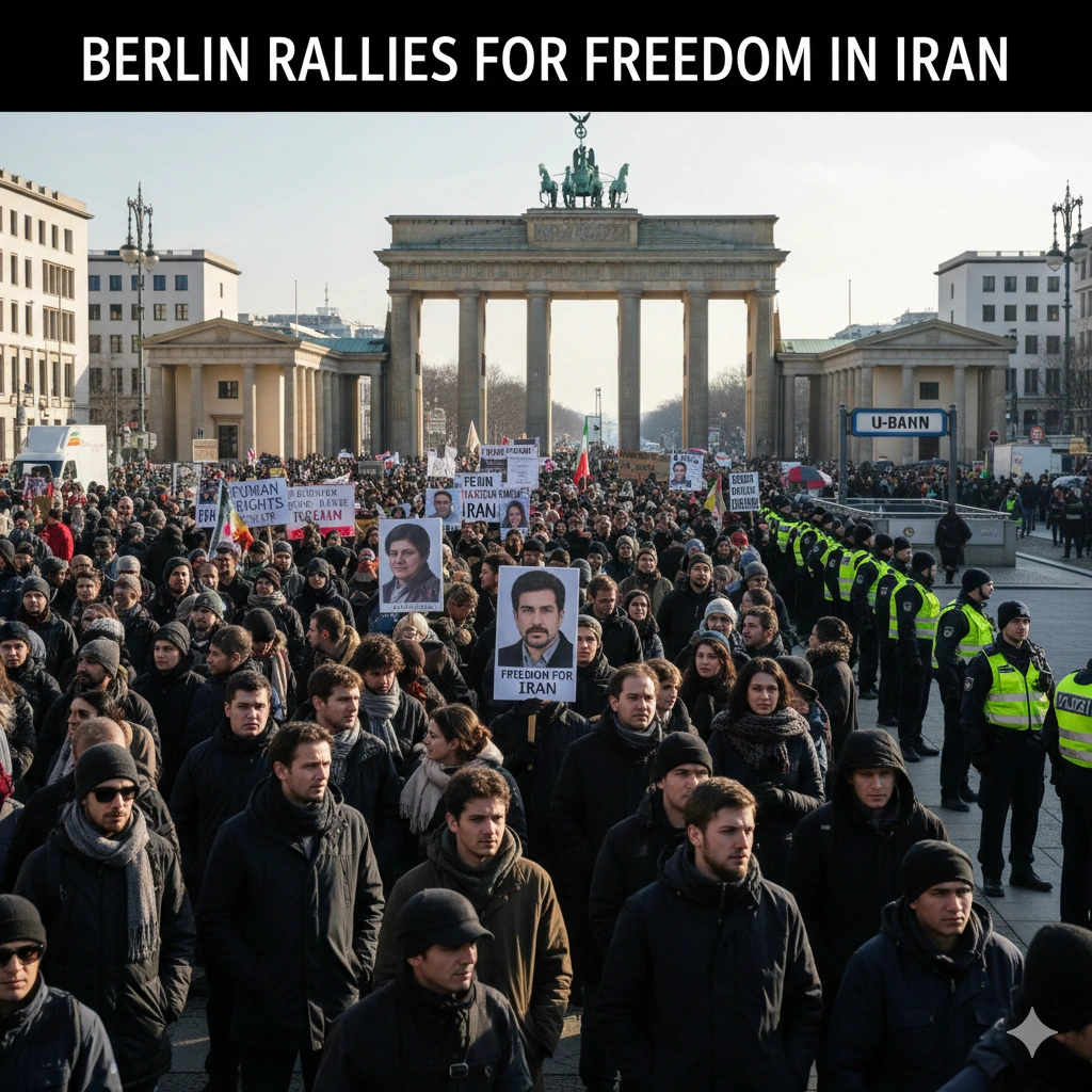 Berlin Rally Free Iran Protest sees 8,000 march against Iran’s leadership, backing protesters and spotlighting Maryam Rajavi in a powerful global show.