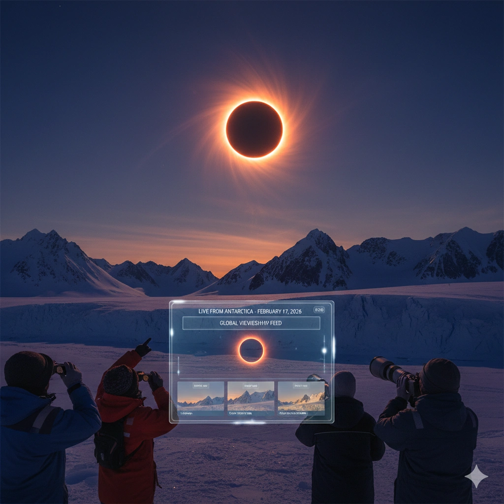 Witness the 2026 annular solar eclipse. A rare ring of fire will peak over Antarctica, creating a record solar event for global live streams.