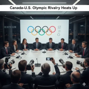 Canada-U.S. rivalry intensifies at Milano Cortina 2026 as political rhetoric and the “elbows up” question surface at Team Canada’s opening presser.