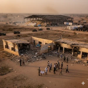 Sudan drone strikes kill two children and destroy a WFP famine aid warehouse in Kordofan. Read about the escalating civil war and humanitarian crisis in 2026.