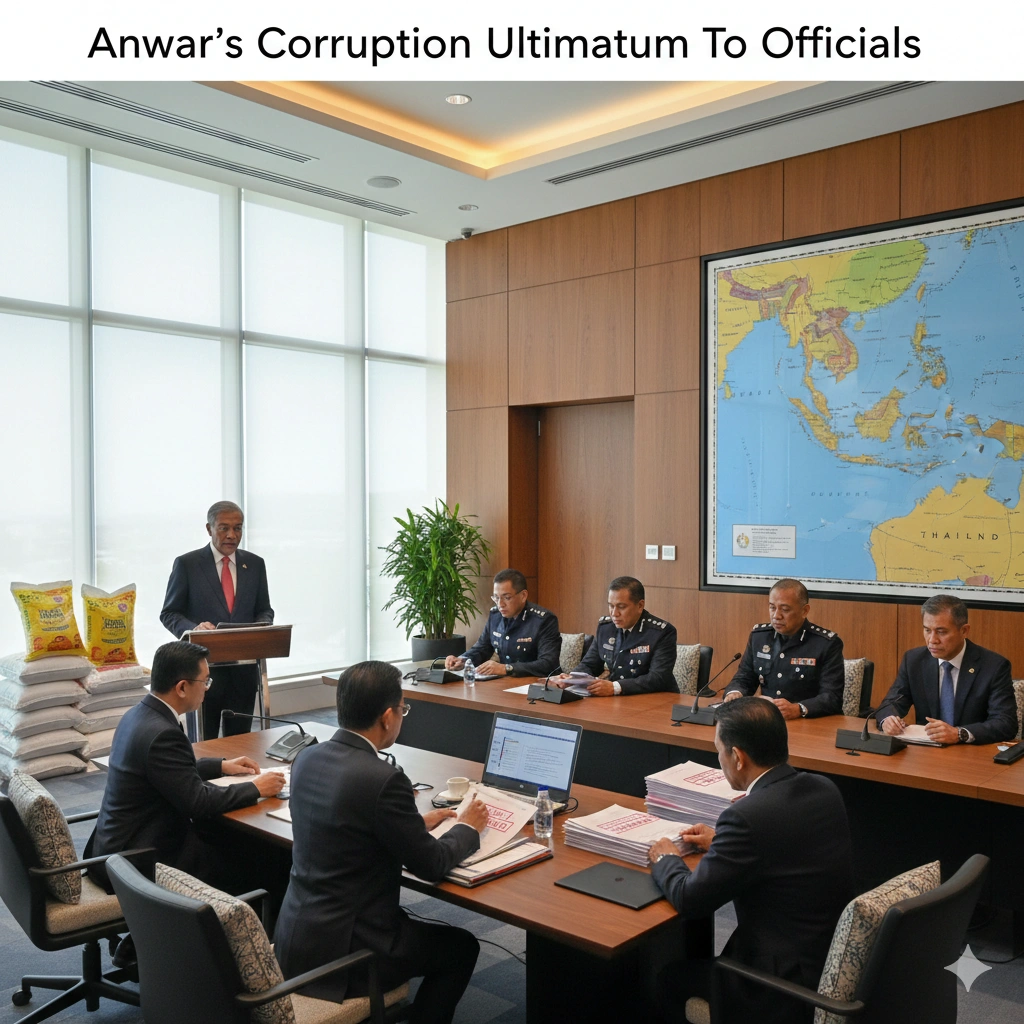 Malaysia anti-corruption push intensifies as PM Anwar gives top officials 7 days to act, amid military scandals and border smuggling probes.