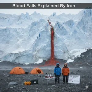 Antarctica’s Blood Falls mystery revealed as iron nanospheres in briny water oxidize rapidly, turning the flow red and offering clues about extreme life and space research.