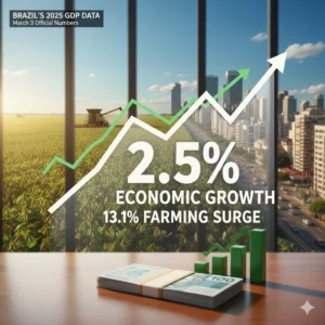 Brazil Economic Growth 2025 hit 2.5% as agriculture surged 13.1%. Read how the IBC-Br index beat forecasts despite high interest rates and industrial slowdown.
