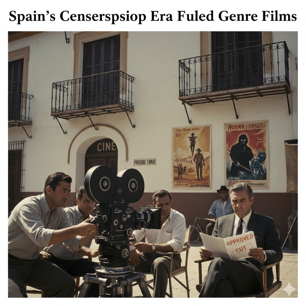 Discover how Franco-era censorship forged Spain’s bold genre cinema and global co-prods—Westerns to horror—unleashing creativity post-1975.