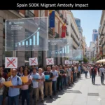 Spain's 2026 migrant amnesty for 500K echoes 2005's success—no job losses, €4K tax boost per worker. Discover economic impacts amid 2.8% growth.