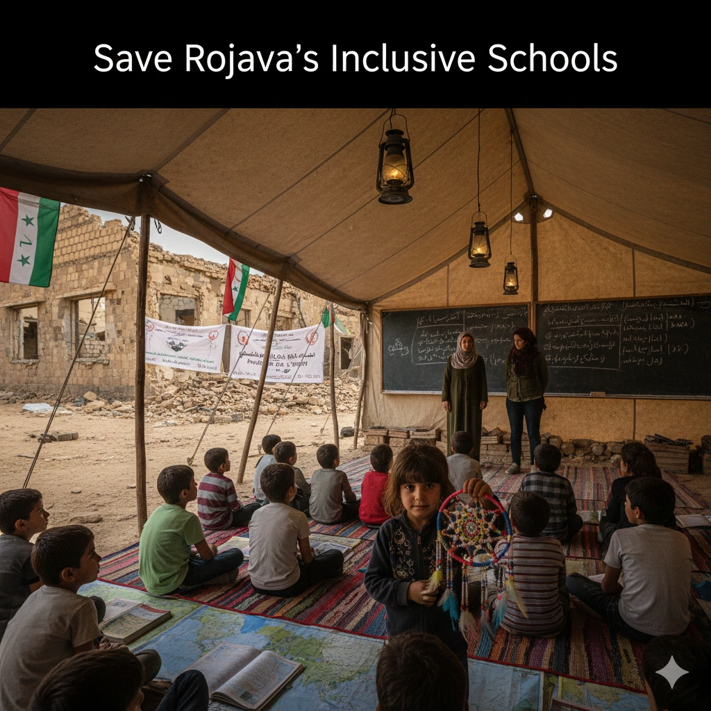 Protect Rojava Education as EI urges urgent global action in 2026 to defend teachers, minorities, and inclusive schooling amid Syria’s escalating conflict.