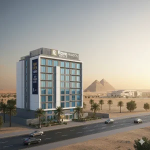 Rove Sheikh Zayed City brings UAE's lifestyle hospitality to Egypt. Located near the Pyramids and GEM, this 240-room hotel targets the new generation of travelers.