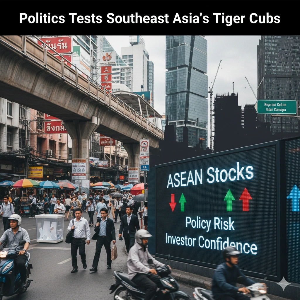 Political risks from Thailand election and Indonesia's negative credit outlook dim Southeast Asia tiger cubs' prospects.