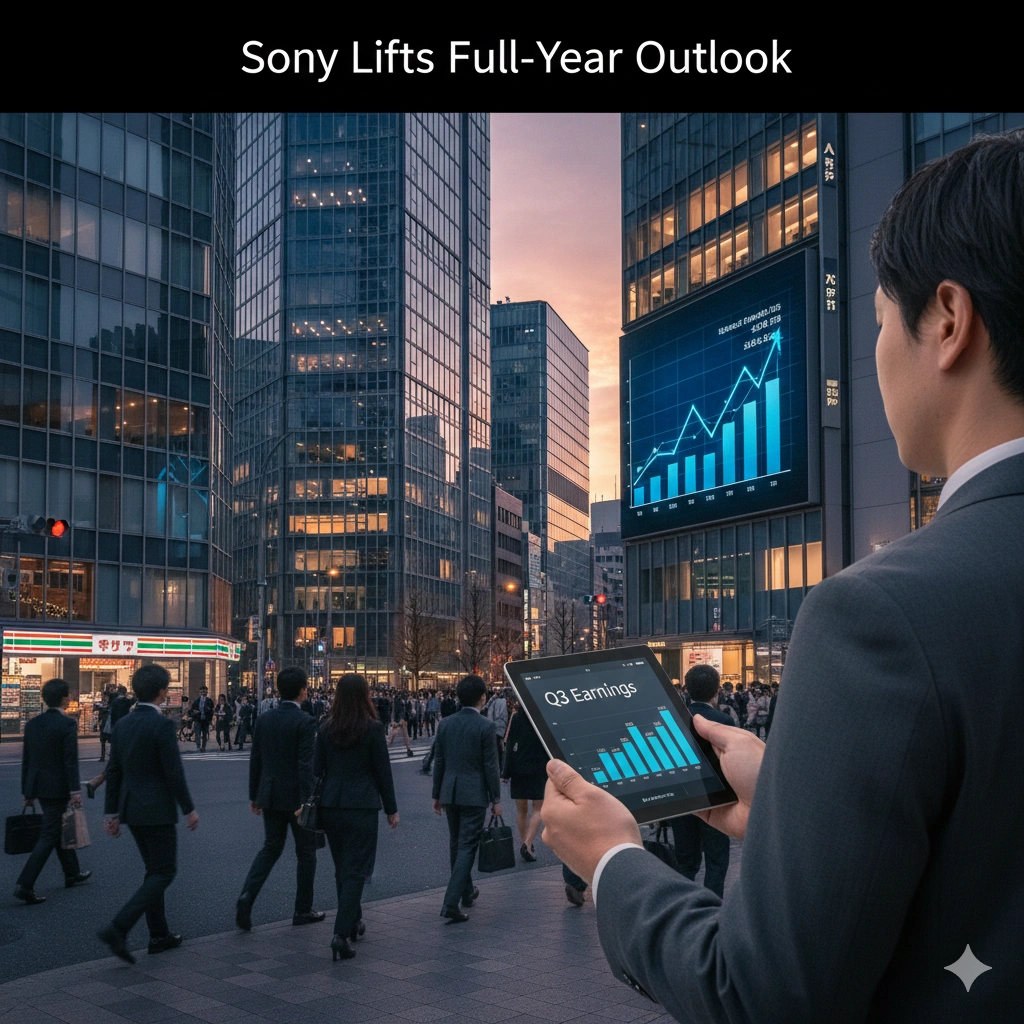 Sony Q3 profit rises 11% to ¥377B as gaming and image sensor demand surges. Company raises FY 2026 outlook on strong tech and music growth.