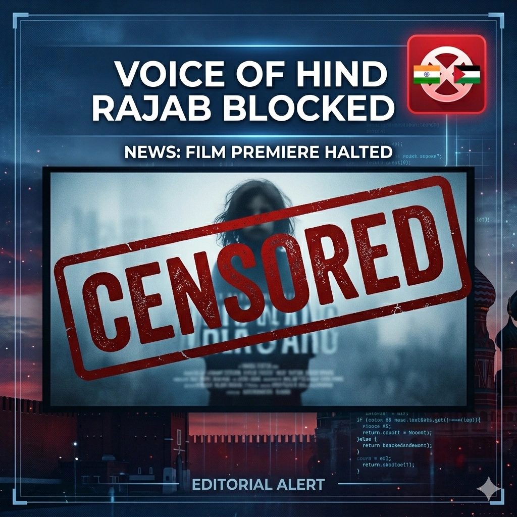 India's film board blocks The Voice of Hind Rajab due to Israel diplomatic concerns. Explore the 2026 Oscar-nominated film ban and its impact on free speech.