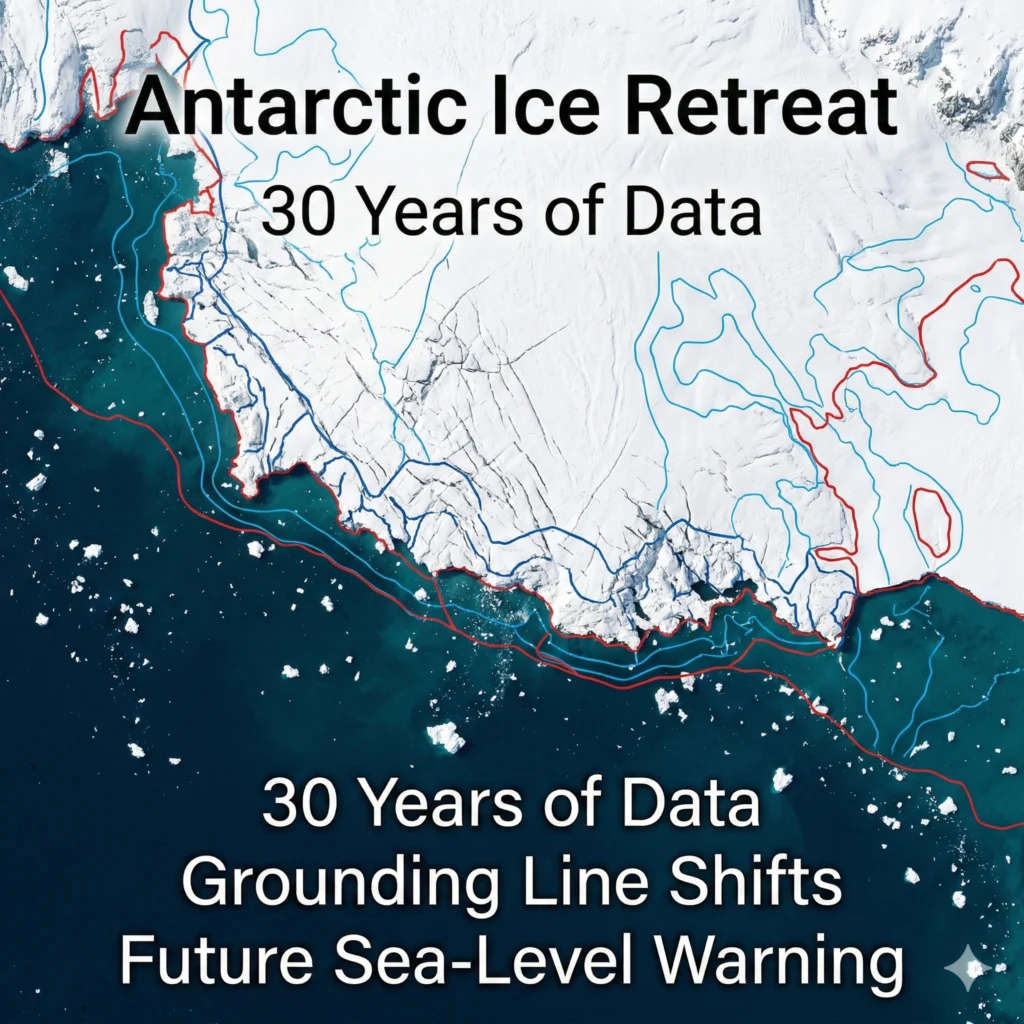 Satellite data reveals Antarctic ice retreat across 12,800 sq km. Read how 30 years of radar tracking signals a growing crisis for global sea levels.
