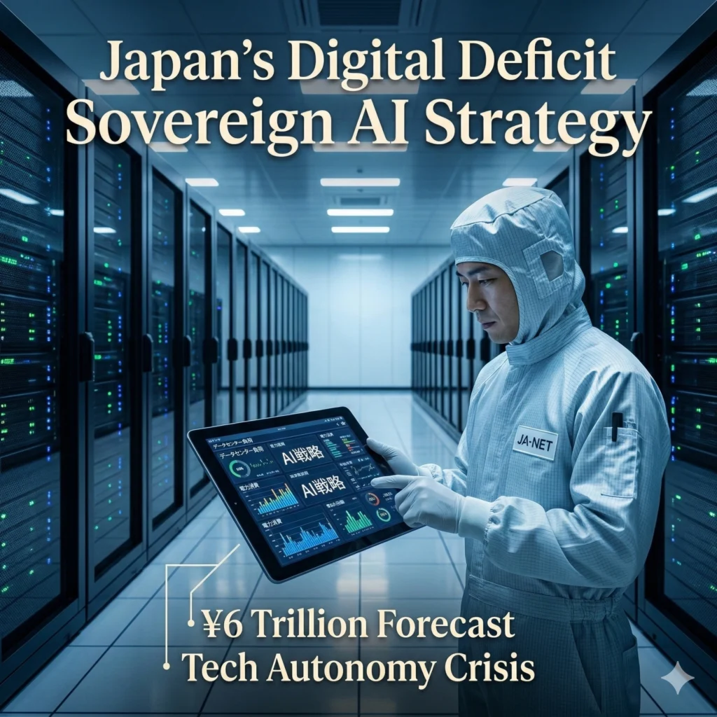 Japan’s digital deficit hits 6 trillion yen as AI costs soar. Discover how the 2025 AI Basic Plan and "Sovereign AI" aim to reclaim Japan's digital sovereignty.