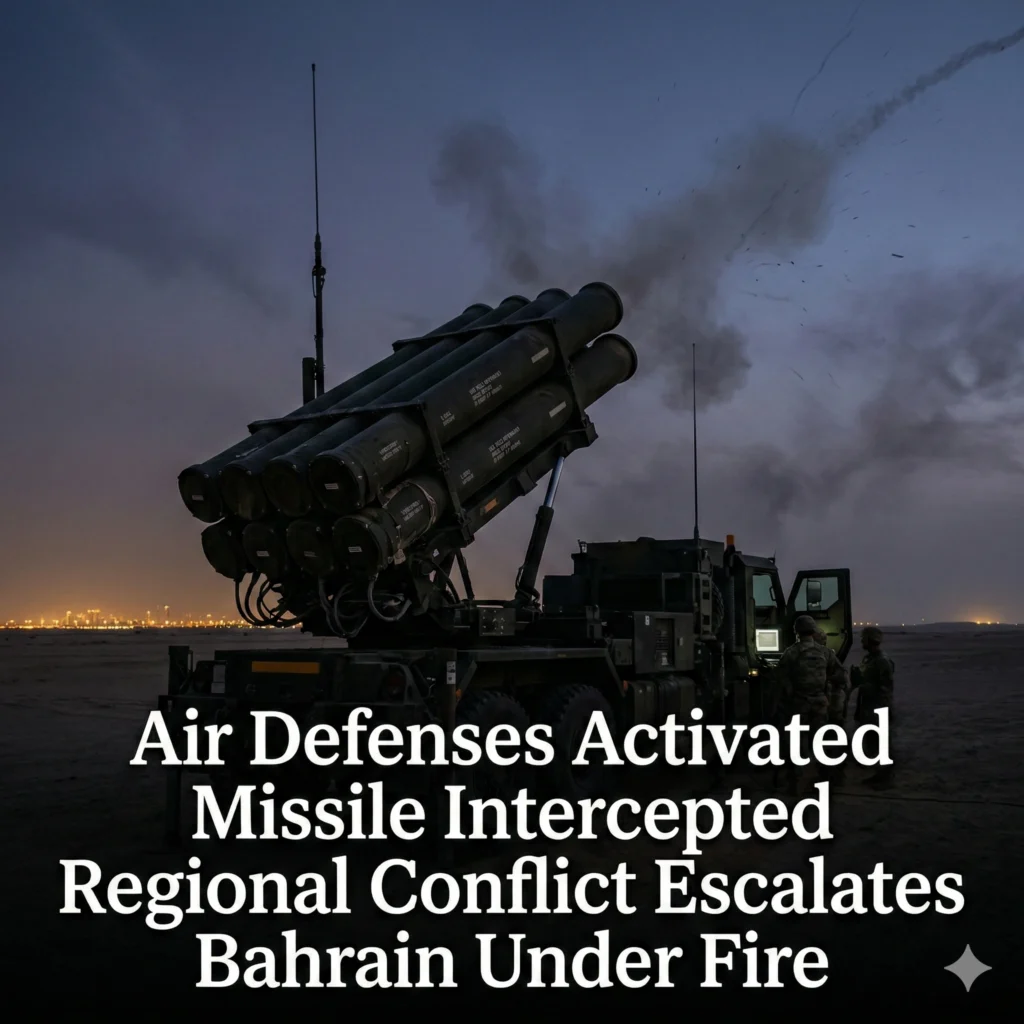 Bahrain missile interception 2026 successfully neutralizes Iranian ballistic threats. No injuries reported as air defense units achieve a 100% success rate.